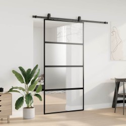 Porte coulissante avec kit de quincaillerie noir 102,5x205 cm 565579565579