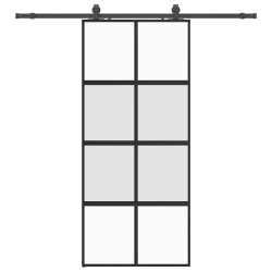 Porte coulissante avec kit de quincaillerie noir 90x205 cm 565580565580