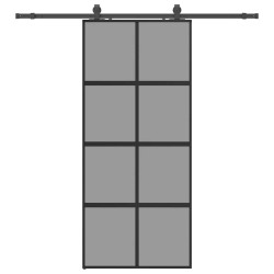 Porte coulissante avec kit de quincaillerie noir 90x205 cm 565583565583