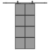 Porte coulissante avec kit de quincaillerie noir 90x205 cm 565583565583