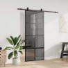 Porte coulissante avec kit de quincaillerie noir 90x205 cm 565583565583
