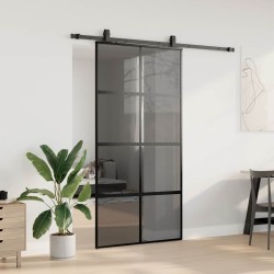 Porte coulissante avec kit de quincaillerie noir 102,5x205 cm 565584565584