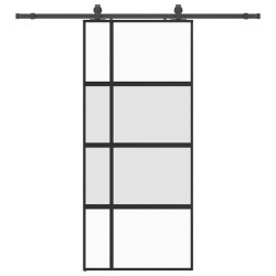 Porte coulissante avec kit de quincaillerie noir 90x205 cm 565585565585