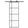 Porte coulissante kit de quincaillerie noir 76x205 cm verre ESG 565586565586