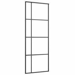 Porte coulissante kit de quincaillerie noir 76x205 cm verre ESG 565586565586