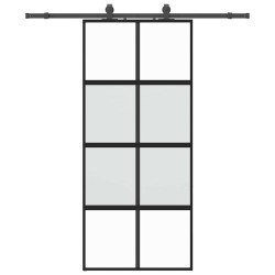 Porte coulissante avec kit de quincaillerie noir 90x205 cm 565587565587