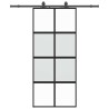 Porte coulissante avec kit de quincaillerie noir 90x205 cm 565587565587