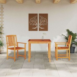 Ensemble de salle à manger pour jardin 3 pcs Marron 565588565588