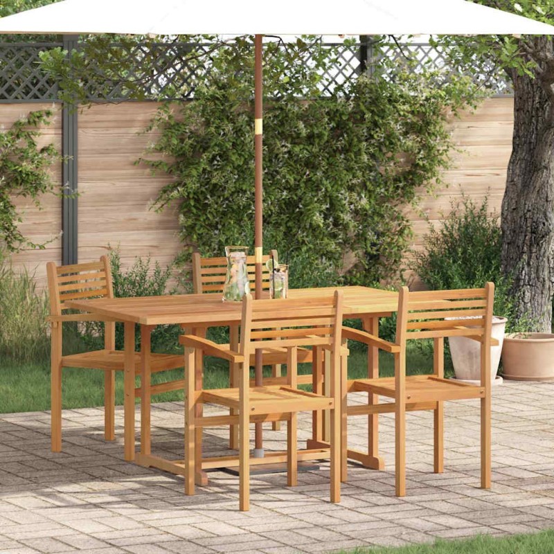 Ensemble de salle à manger pour jardin 5 pcs Naturel 565590565590