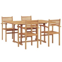 Ensemble de salle à manger pour jardin 5 pcs Naturel 565590565590