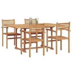 Ensemble de salle à manger pour jardin 5 pcs Naturel 565590565590