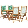 Ensemble de salle à manger pour jardin 5 pcs Motif feuille 565591565591