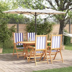 Ensemble de salle à manger pour jardin 5 pcs Bleu et Blanc 565592565592