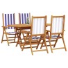 Ensemble de salle à manger pour jardin 5 pcs Bleu et Blanc 565592565592