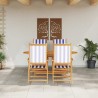Ensemble de salle à manger pour jardin 5 pcs Bleu et Blanc 565592565592