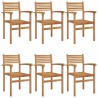 Chaise 6 pcs Marron 56 x 55 x 90,5 cm Bois de teck massif 565594565594