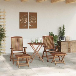 Ensemble de salle à manger pour jardin 4 pcs Marron 565595565595