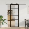 Porte coulissante kit de quincaillerie noir 76x205 cm verre ESG 565602565602