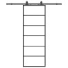 Porte coulissante kit de quincaillerie noir 76x205 cm verre ESG 565602565602