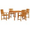 Ensemble de salle à manger pour jardin 5 pcs Marron 565605565605