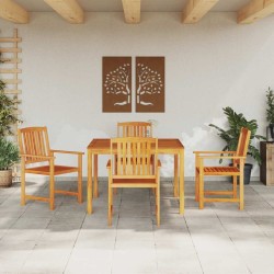 Ensemble de salle à manger pour jardin 5 pcs Marron 565605565605
