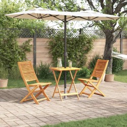 Ensemble bistro pliant 3 pcs Marron Bois d'Acacia Massif 565606565606