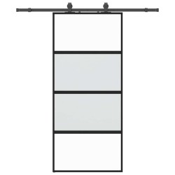 Porte coulissante avec kit de quincaillerie noir 90x205 cm 565607565607