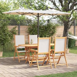 Ensemble de salle à manger pour jardin 5 pcs Blanc crème 565608565608
