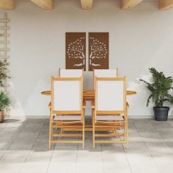 Ensemble de salle à manger pour jardin 5 pcs Blanc crème 565608565608