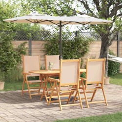 Ensemble de salle à manger pour jardin 5 pcs Beige 565609565609