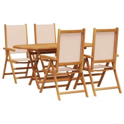 Ensemble de salle à manger pour jardin 5 pcs Beige 565609565609
