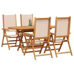 Ensemble de salle à manger pour jardin 5 pcs Beige 565609565609