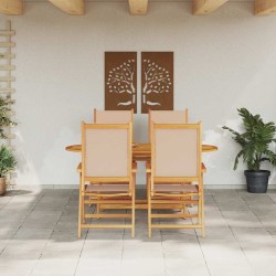 Ensemble de salle à manger pour jardin 5 pcs Beige 565609565609