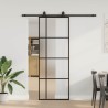 Porte coulissante kit de quincaillerie noir 76x205 cm verre ESG 565610565610