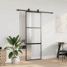 Porte coulissante kit quincaillerie noir 76x205 cm verre trempé 565611565611