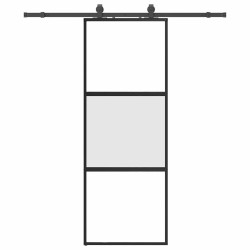Porte coulissante kit quincaillerie noir 76x205 cm verre trempé 565614565614
