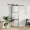Porte coulissante kit quincaillerie noir 76x205 cm verre trempé 565614565614