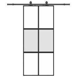 Porte coulissante avec kit de quincaillerie noir 90x205 cm 565615565615