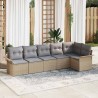 Ensemble de canapé de jardin 6 pcs Beige Poly rotin 565625565625