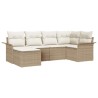 Ensemble de canapé de jardin 6 pcs Beige polyrotin 565631565631