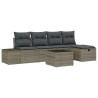 Ensemble de canapé de jardin avec coussin 6 pcs Gris polyrotin 565632565632
