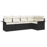 Ensemble de canapé de jardin avec stockage 5 pcs Noir polyrotin 565633565633