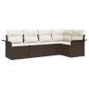 Ensemble de canapé de jardin 5 pcs Marron polyrotin 565638565638