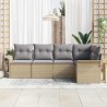 Ensemble de canapé de jardin 5 pcs Beige Poly rotin 565640565640