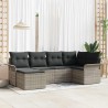 Ensemble de canapé de jardin 6 pcs Gris clair polyrotin 565643565643