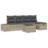 Ensemble de canapé de jardin 6 pcs Gris clair polyrotin 565646565646
