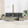 Ensemble de canapé de jardin 6 pcs Gris clair polyrotin 565646565646