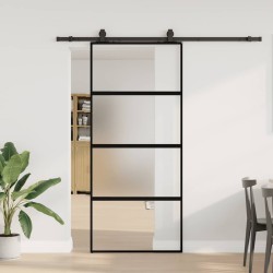 Porte coulissante avec kit de quincaillerie noir 90x205 cm 565648565648