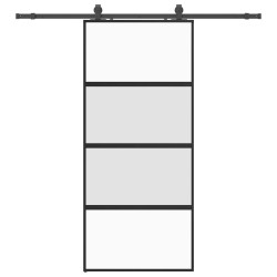Porte coulissante avec kit de quincaillerie noir 90x205 cm 565648565648
