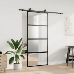 Porte coulissante avec kit de quincaillerie noir 90x205 cm 565648565648